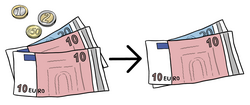 Das Bild zeigt Geldscheine