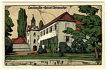 Haus Letmathe, Postkarte der Kunstanstalt Kettling & Krüger in Schalksmühle/Hagen, um 1925 (Stadtarchiv Iserlohn, Postkartensammlung)