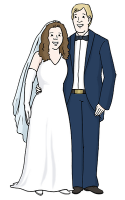 Das Bild zeigt ein Brautpaar