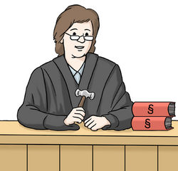 Das Bild zeigt eine Richterin