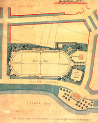 Skizze der Spiel- und Sportplätze am Seilersee 1916