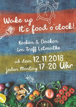 Das Bild zeigt den Flyer zum Kochtreff in Letmathe