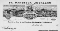 Das Bild zeigt den Briefkopf der Firma Friedrich Hanebeck