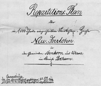 Repartitionsplan der Zeche Neu-Iserlohn