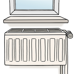 Das Bild zeigt eine Heizung