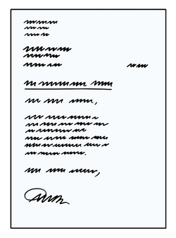 Das Bild zeigt einen Musterbrief