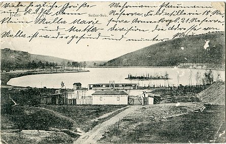 Der Seilersee kurz nach der Fertigstellung auf einer Postkarte, 1914