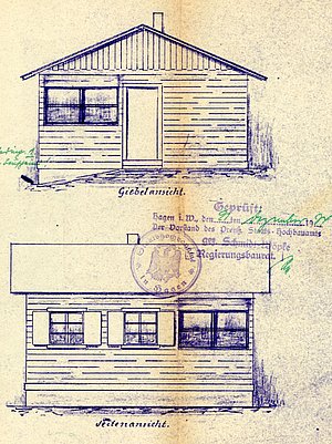 Errichtung eines Wochenendhauses in Iserlohn-Hennen für Dr. Willing aus Dortmund-Hörde, 1934