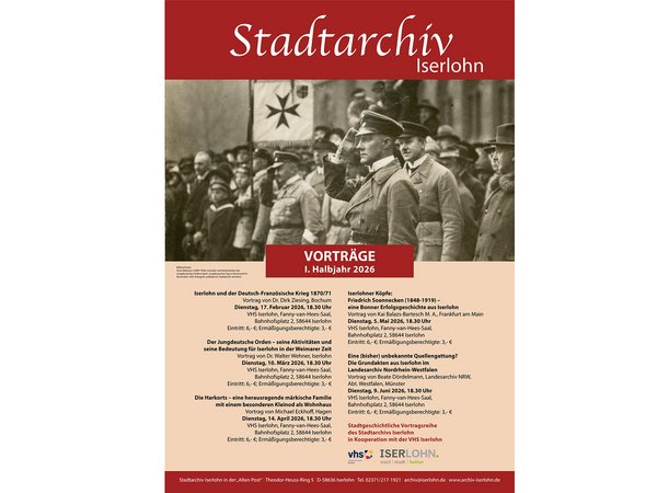 Plakat zu den Vorträgen des Stadtarchivs im 1. Halbjahr 2026