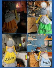 Das Bild zeigt eine Collage zum Thema Feuerzeitreise