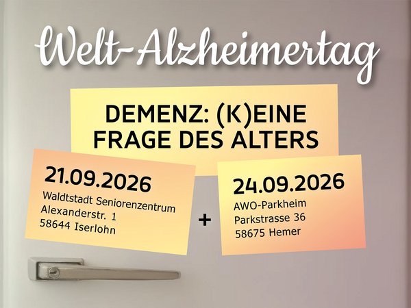 Zum Welt-Alzheimertag werden im Iserlohner Seniorenzentrum Waldstadt verschiedene Kurzvorträge angeboten.
