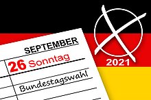 Deutschlandfahne mit Wahlzettel