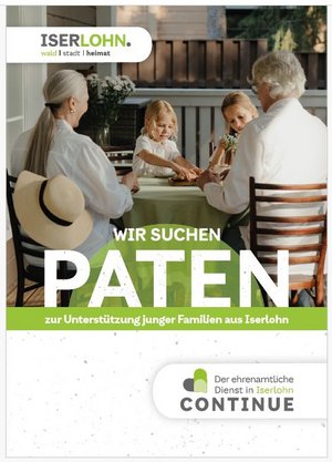 Das Bild zeigt die Titelseite des Flyers zum Thema Iserlohner Paten.