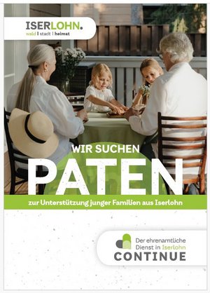 Das Bild zeigt die Titelseite des Flyers zum Thema Iserlohner Paten.