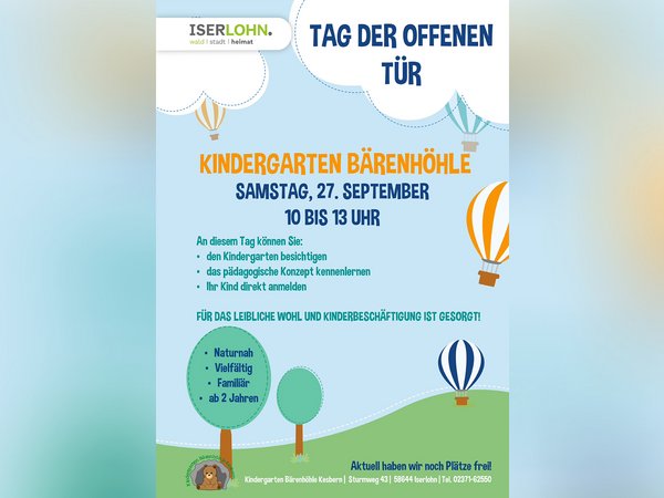 Tag der offenen Tür im Kindergarten Bärenhöhle.
