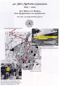 Das Bild zeigt ein Faltblatt 400 Jahre Märkisches Gymnasium
