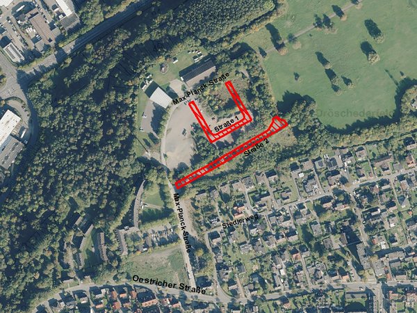 Im Dröschederfeld, neben der Max-Planck-Straße, werden zwei neue Straßennamen gesucht. 
