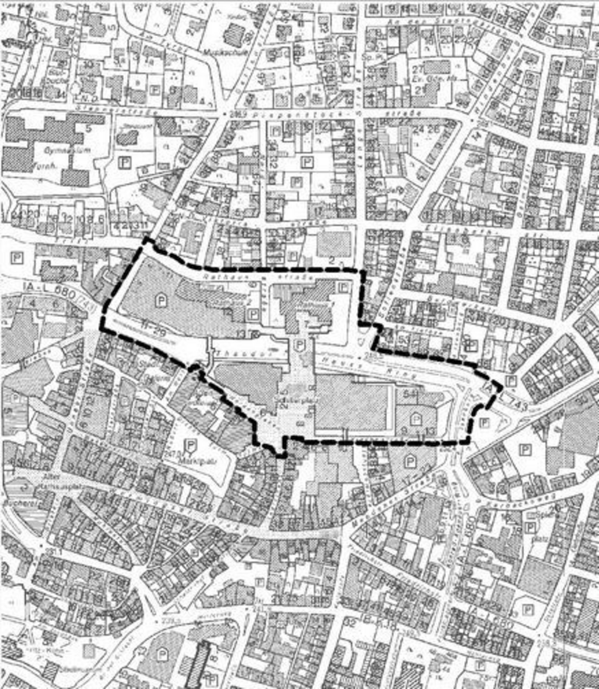 Das Bild zeigt einen Ausschnitt aus einem Bebauungsplan.