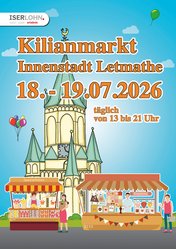 Das Bild zeigt das Plakat zum Kilianmarkt 2026.