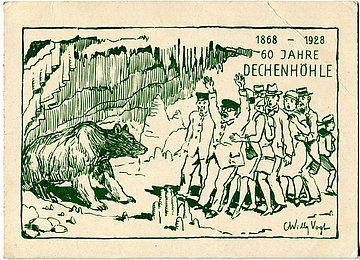 Historische Postkarte „60 Jahre Dechenhöhle“