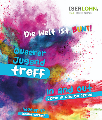 Das Bild zeigt das Plakat zum Queer-Treff in Letmathe