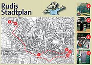 Das Bild zeigt einen Stadtplan für die Historische Erkundung