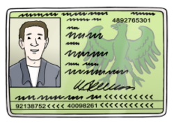 Das Bild zeigt ein Muster eines Personalausweises