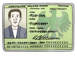 Das Bild zeigt ein Muster eines Personalausweises