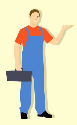 Das Bild zeigt einen Handwerker