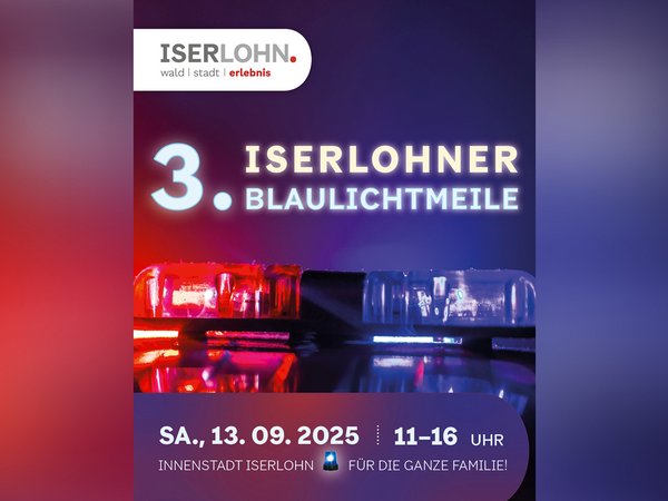 Für die ganze Familie: 3. Iserlohner Blaulichtmeile am 13. September 2025.