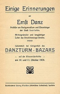 Bild Druck zum Danzturmbazar am 10. und 11. Oktober 1908