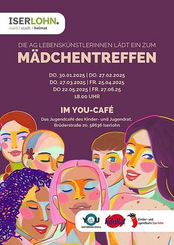 Das Bild zeigt ein Plakat zum Mädchentreffen.