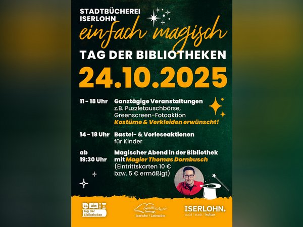 Die Stadtbücherei Iserlohn lädt ein zu einem magischen Aktionstag.