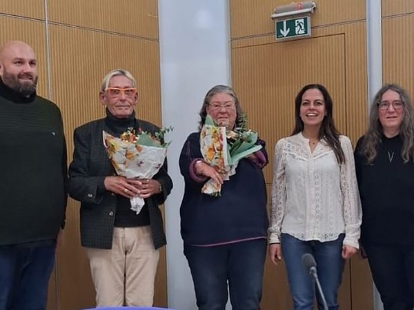 (v.l.n.r.) Oliver Funke (Verwaltung, Stadt Iserlohn), Mathias Schumann (stellv. Vorsitzender, Beirat für Inklusion), Mechthild Starke-Kersting (Erste Vorsitzende, Beirat für Inklusion), Burcu Öcaldi (Leitung Bereich Soziales, Stadt Iserlohn) und Petra Grieger (Verwaltung, Stadt Iserlohn).