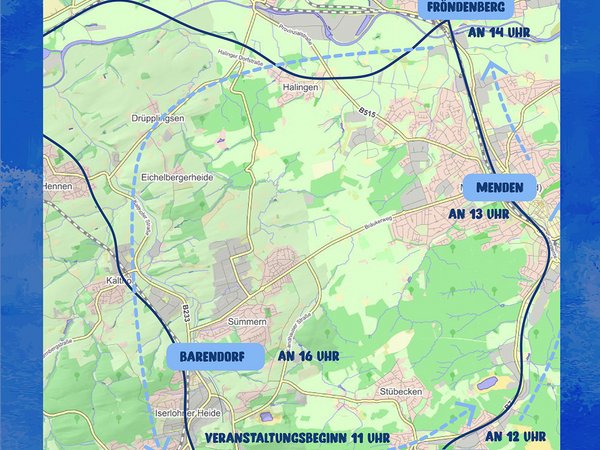 Bei der zweiten Jubiläumstour des Ruhr-Lenne-Achters im Rahmen der Aktion STADTRADELN wird an Fronleichnam die Ost-Route befahren. 