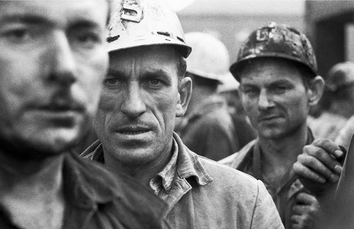 Streikende Arbeiter in Dortmund im Jahre 1969