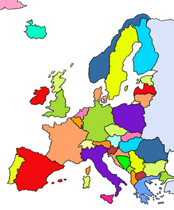 Das Bild zeigt eine Europakarte