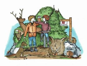 Zeichnung zum Thema "Verhalten im wald", © https://www.sauerland.com/de/verhalten-im-wald
