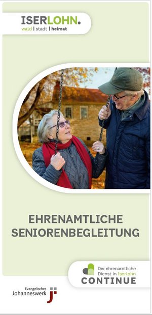 Das Bild zeigt die Titelseite des Flyers zur Seniorenbegleitung.