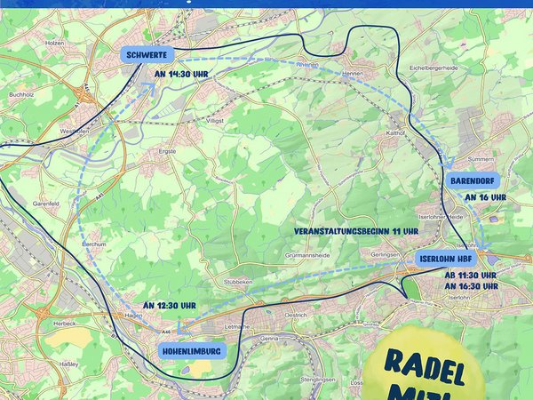 Das STADTRADELN beginnt in Iserlohn mit einer Jubiläumstour über die West-Route des Ruhr-Lenne-Achters bei sommerlichen Temperaturen.