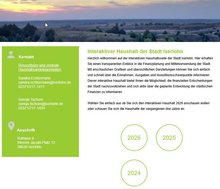 Das Bild zeigt einen Screenshot der Startseite des interaktiven Haushaltes der Stadt Iserlohn.