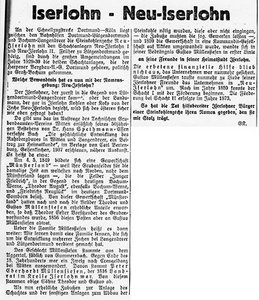 Iserlohner Kreisanzeiger, Sondernummer zur 700-Jahrfeier, 1.7.1937