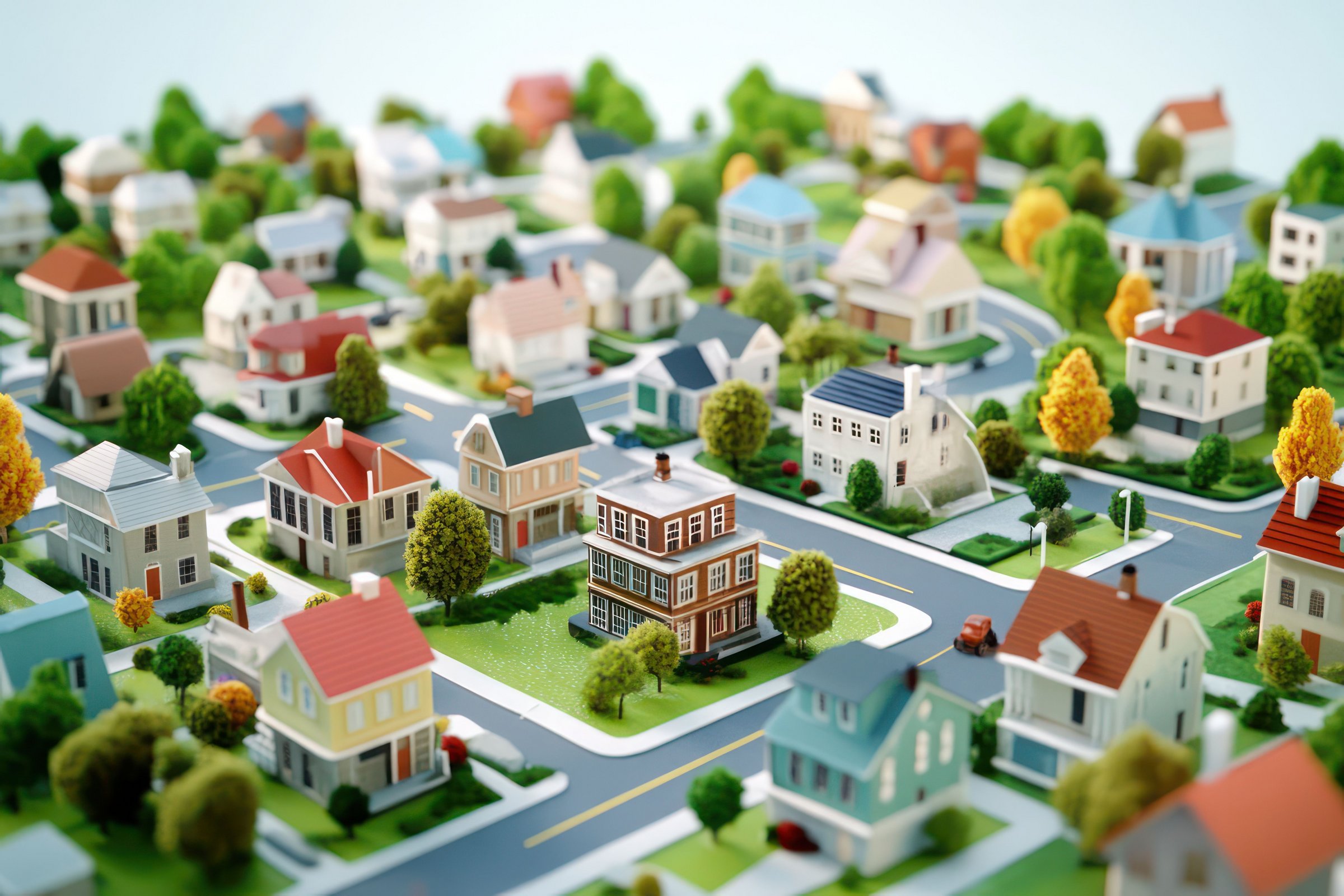 Das Bild zeigt ein Modell eines Stadtteils