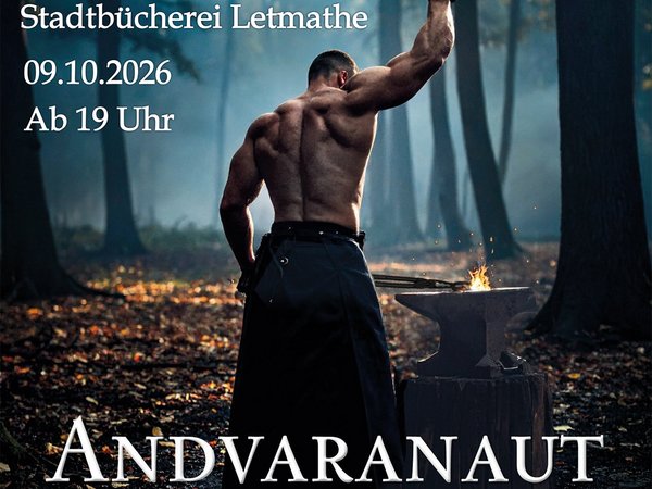 Plakat zur Lesung aus dem historischen Roman „Andvaranaut“