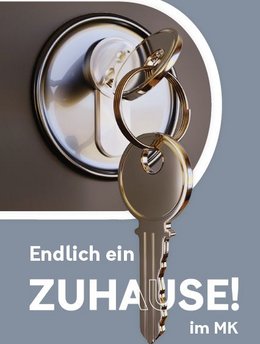 Das Bild zeigt die Titelseite des Flyers "Endlich ein Zuhause"