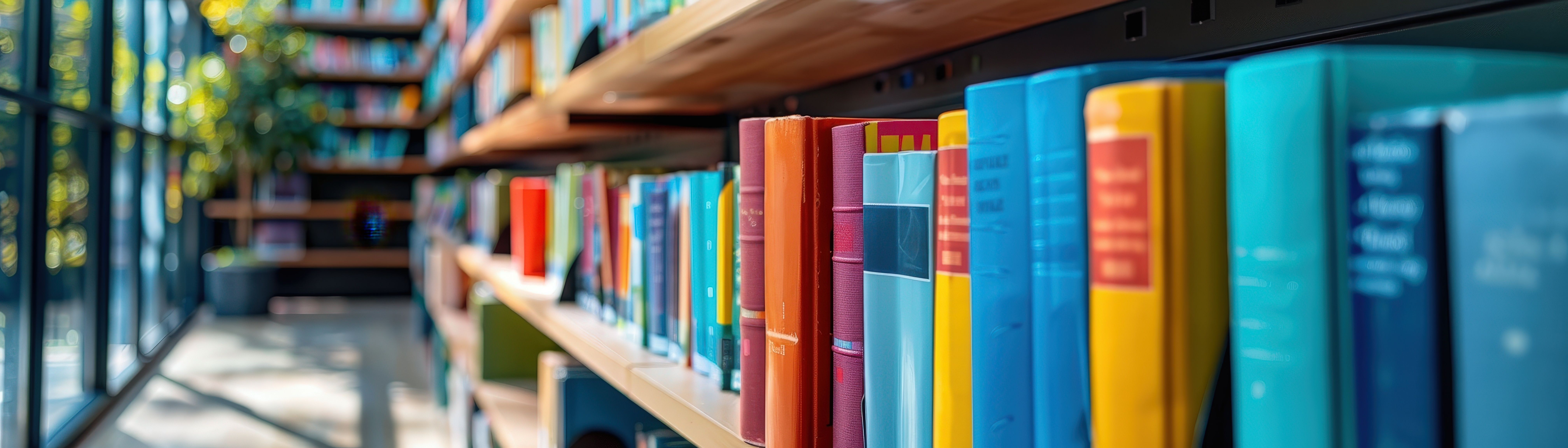 Das Bild zeigt Bücher auf einem Bücherregal