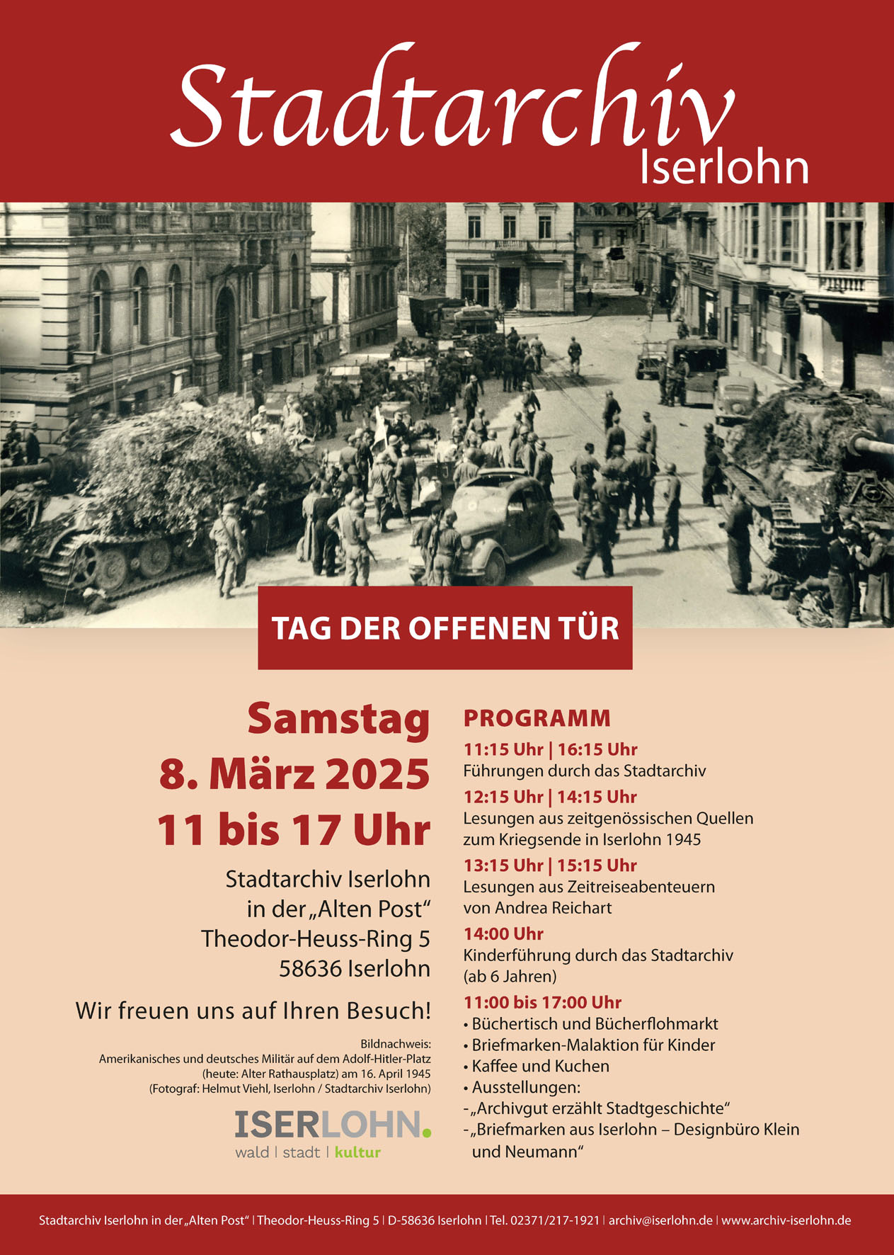 Tag der offenen Tür im Stadtarchiv Iserlohn - Plakat