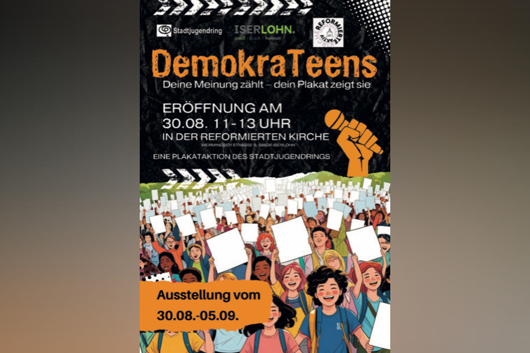 Plakataktion zu Demokratie und Beteiligung