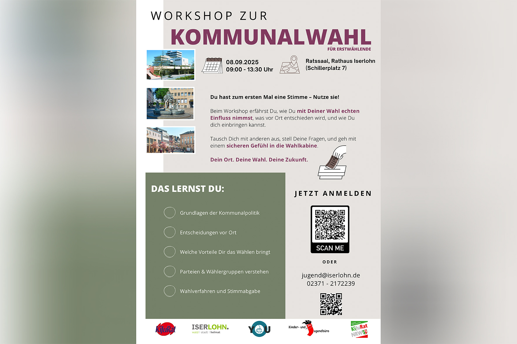 Anmeldungen sind auch über den QR-Code möglich.