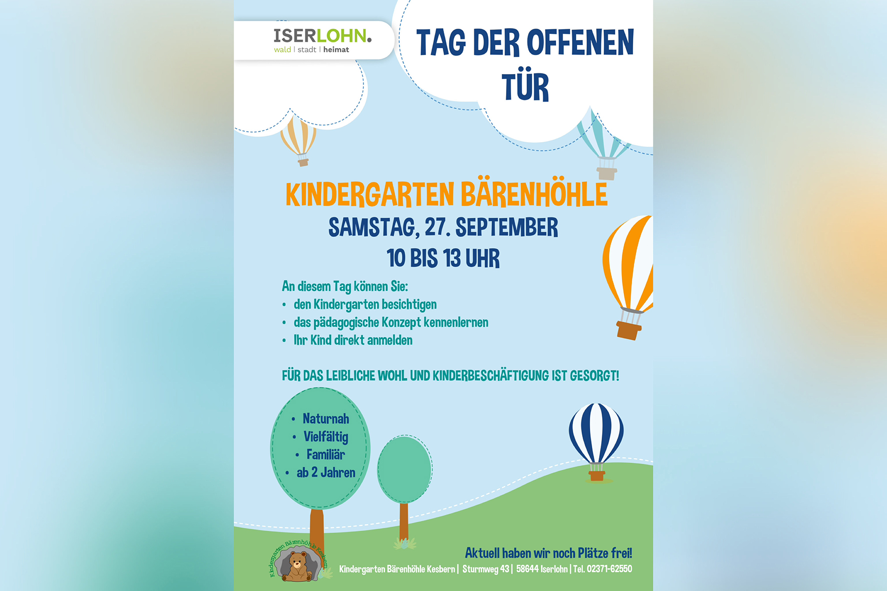 Tag der offenen Tür im Kindergarten Bärenhöhle.
